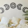 Lunation Moon Wood Wall Art Decor - Set of 5 Each 30x30