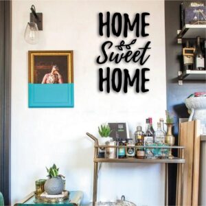 Modern MDF wood wall decal in black color