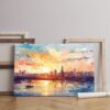 large city style impressionism canvas Printed wall art
