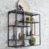 Home glass shelf 70x70x30 black
