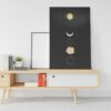 canvas Moon Phases Decor Cosmic Lunar Moon Phases Sun and Moon Printed wall art