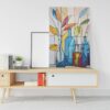 Colorful canvas Bottles made from windows glass Printed wall art