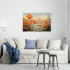 Floral watercolor summer canvas poster with tropical leaves Printed  wall art