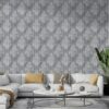 Light Gray Wide Fabric Wallpaper Covers an area ​​up to 4.2mX3m with adhesive  and smoothing tool