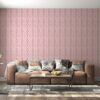 Beautiful grey and pink ikat tribal pattern Fabric Wallpaper Covers an area ​​up to 4.2mX3m with adhesive  and smoothing tool