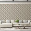 Terracotta Ethnic Fabric Wallpaper Covers an area ​​up to 4.2mX3m with adhesive  and smoothing tool