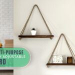 Floating Wall Swing Rope Storage Shelves Brown 2 shelves