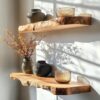 2 Set of Rectangle Wooden Floating Shelf
