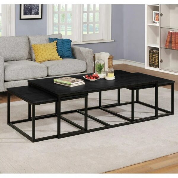 Black-Piece Nesting Coffee Table