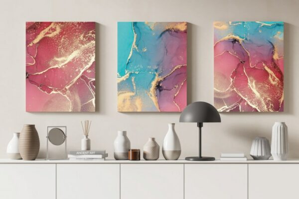 Set of 3 of Abstract Marble Texture Pattern