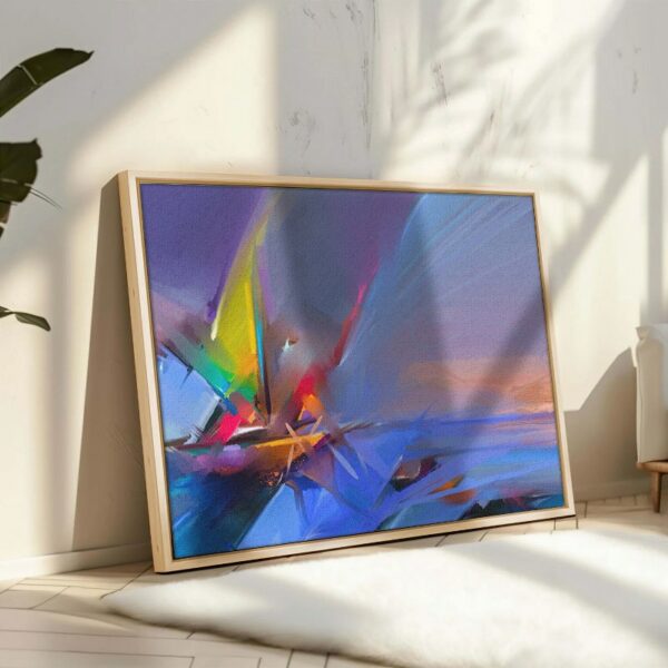 Abstract Portrait of sail on sea Framed Canvas Wall Art