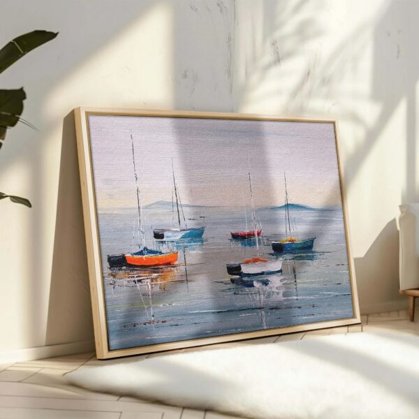 Abstract Framed Portrait of Sailing Boat Wall Art