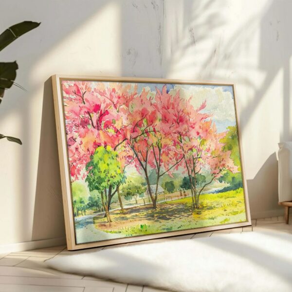 Abstract Framed Portrait of wild himalayan cherry tree flowers