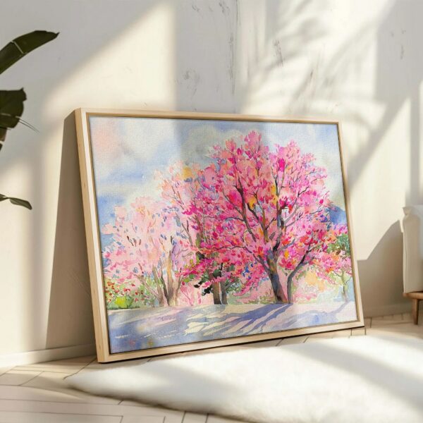 Abstract Framed Portrait of Wild himalayan cherry in the morning