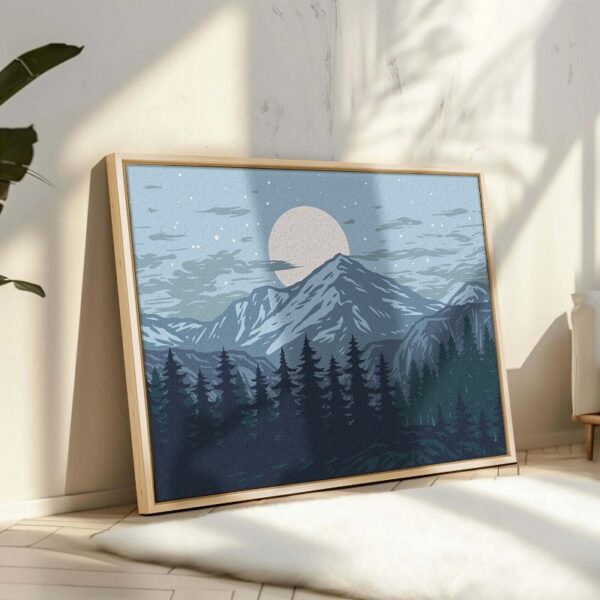 Panorama of Mountains Framed Canvas wall art