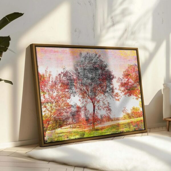 Abstract framed portrait of vintage trees scenic