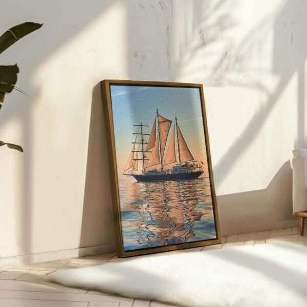 Abstract framed portrait of sailing ship race cruises and yachting