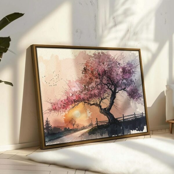 Japanese landscape Framed Printed Canvas wall art