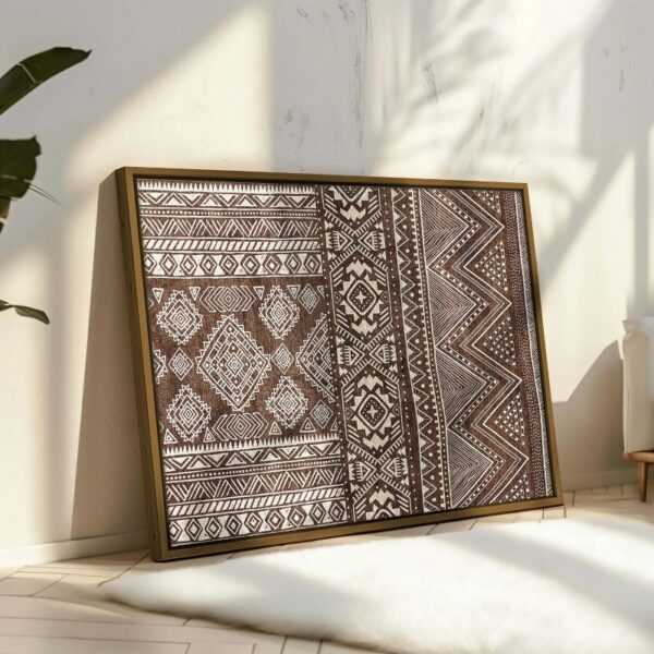 Geometric ikat aztecs pattern design framed wall art