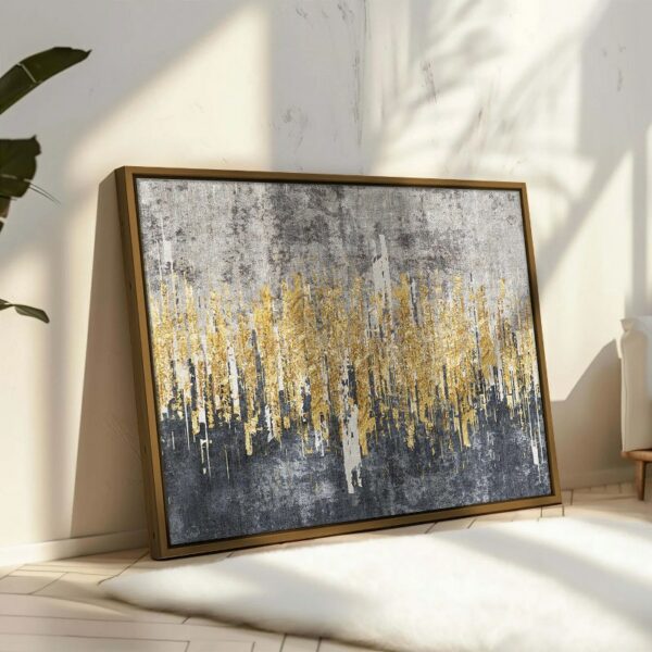 Abstract art gold watercolour framed wall art