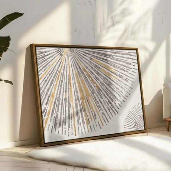 Abstract art gold Lines Printed framed wall art