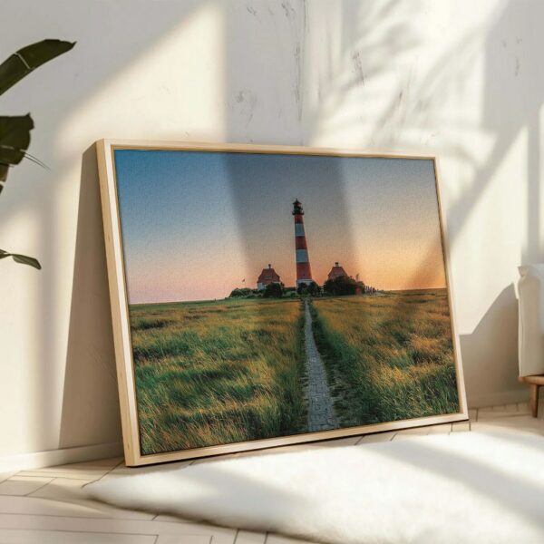 Lighthouse on field Canvas Wall Art