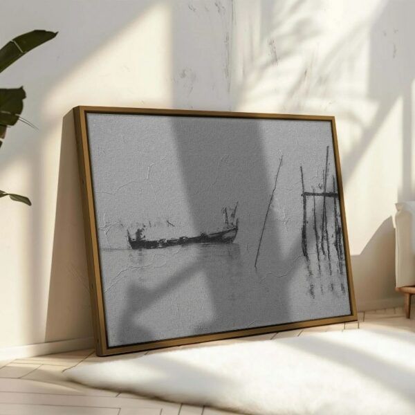 Fishing boat on Krabi River Canvas Wall Art