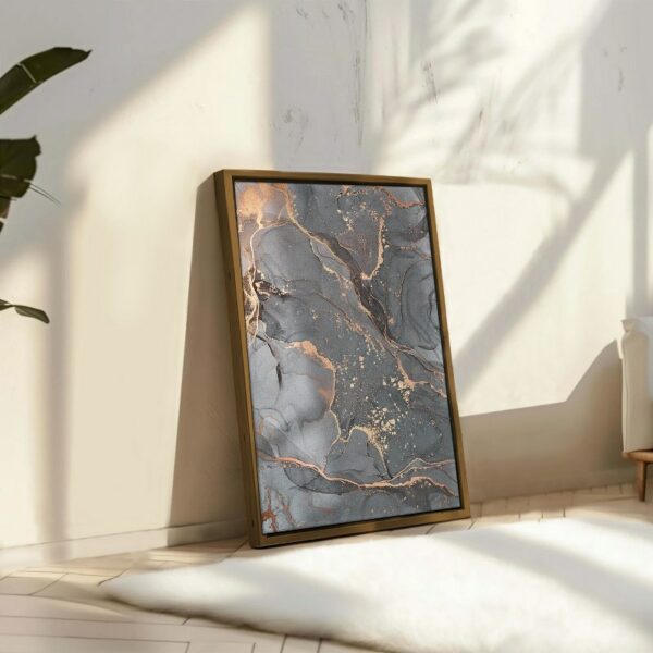 Abstract Slate Grey Marble Canvas Wall Art