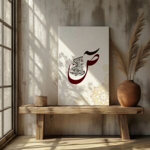 لوحة قماشية قرآنية لسورة ص بالخط العربي