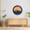 3D Wood Wall Art A mosque silhouette against a sunset sky