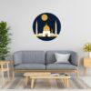 3D Wood Wall Art Illustration associated with the Islamic holy month of Ramadan