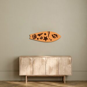 3D Wooden Marine Pattern Surfboard Modern Wall Art 75x25