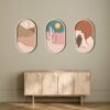 Set of 3 3D Wooden Boho Desert Arch Wall Art 50x30