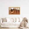 3D Wooden Forest Deer Modern Wall Art 60x40