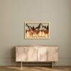 3D Wooden Mountain Forest Deer Landscape Wall Art 60x40