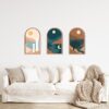 Set of 3 3D Wooden European Seaside Wall Art 50x30