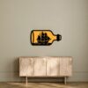 3D Wooden Ship in a Bottle Wall Art 60x30