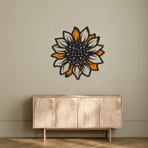 3D Sunflower Wood Wall Art 80x80