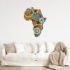 3D Wooden Africa Map Gear Art 72x60