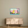 3D Colorful Sailboat Lighthouse Wall Art 60x40