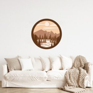 3D Sunrise Forest Wooden Wall Art 60x60