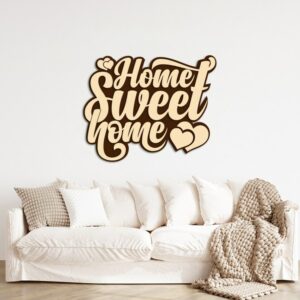 3D Home Sweet Home Wooden Wall Sign 100x80