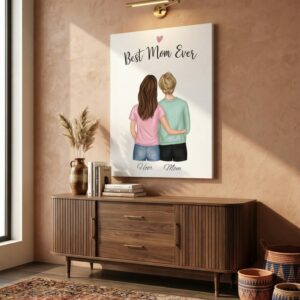 Best Mom Ever Daughter Canvas Wall Art